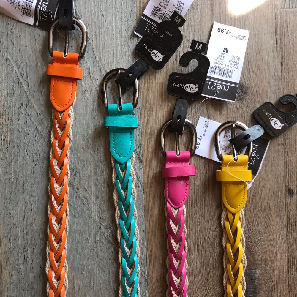 Summer belt bundle: 4 piece belt lot | Sz M | 42”